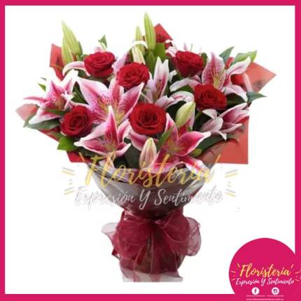 Bouquet de Lirios y Rosas
