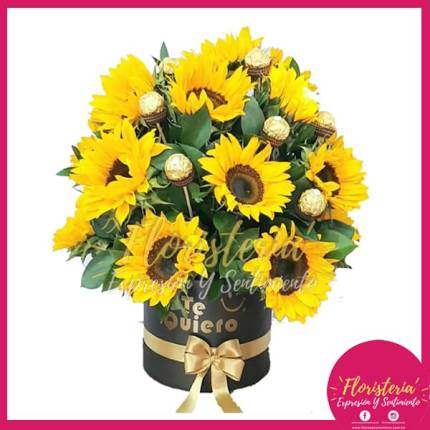 Caja Cilindro en Girasoles