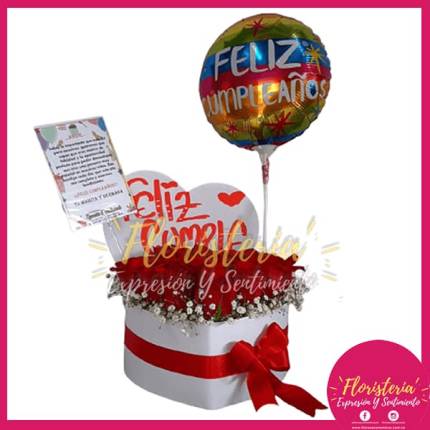 Caja de corazón Globo Metalizado