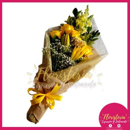 Semi Bouquet Rosas Amarillas
