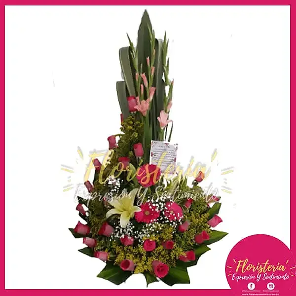 floristeria-expresion-41.jpg Ramo en Caracol con Rosas Fucsias - Imagen 1