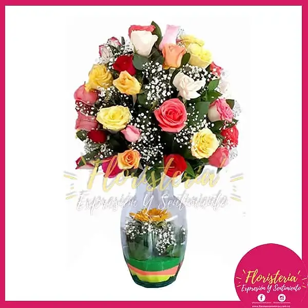 floristeria-expresion-50.jpg Cristal Mediano en Rosas de Color - Imagen 1