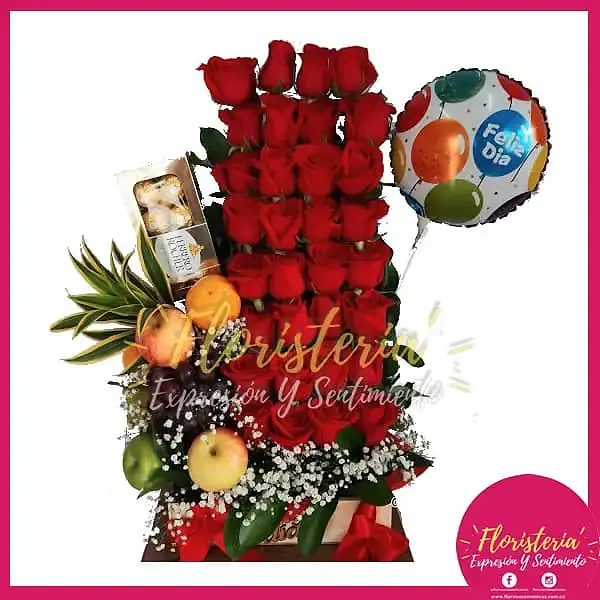 floristeria-expresion-51.jpg Ramo Escalera en Rosas Rojas - Imagen 1