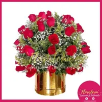 Caja redonda en rosas