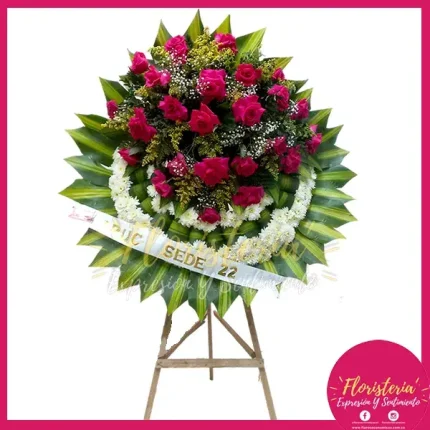 Fúnebre Corona en Rosa #101