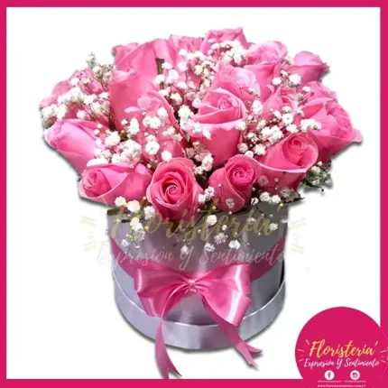 Caja Redonda en Rosas | Cumpleaños