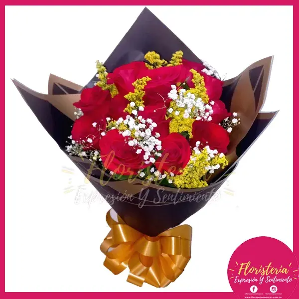 caja-flores-chocolates-09-06 Bouquet de Rosa | Ramo de Mano #210 - Imagen 1