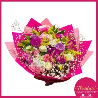 Bouquet en Papel Coreano Tropical en Rosas B11