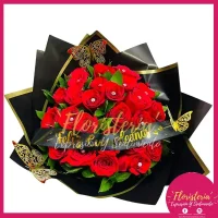 Bouquet Rosas y Punto Diamante Papel Coreano #217