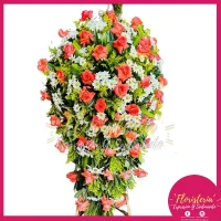 Fúnebre Cascada Tradicional en Rosa #110