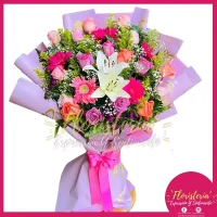 Bouquet Reversible Flores Papel Coreano #224