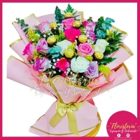 Bouquet Reversible Rosas y Chocolates Papel Coreano #225
