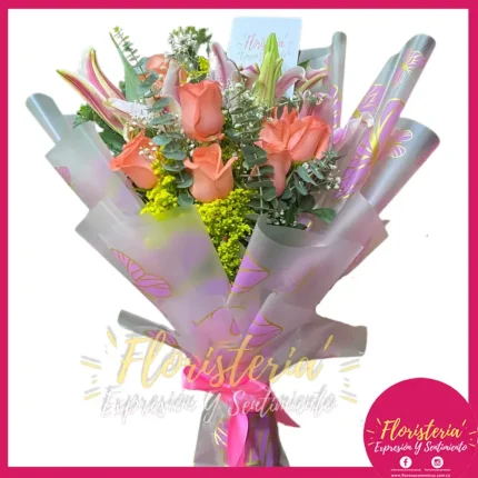 Bouquet | Reina | Rosas y Lirios | Papel Coreano #107