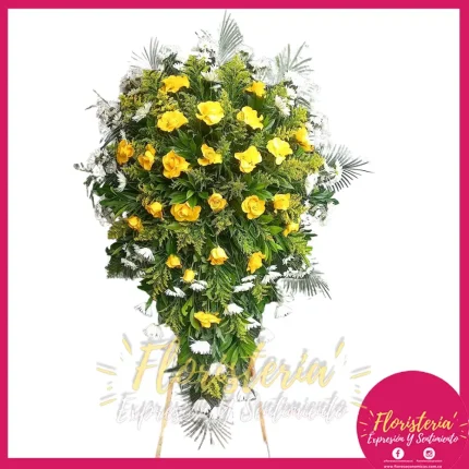 Fúnebre | Condolencia | Cascada | Rosas | Pompones #120
